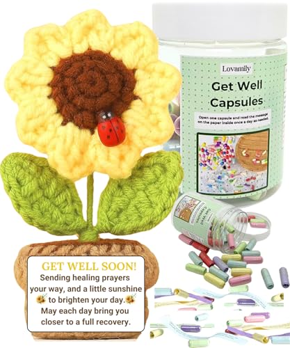 Crochet Sunflower Capsule Bottle