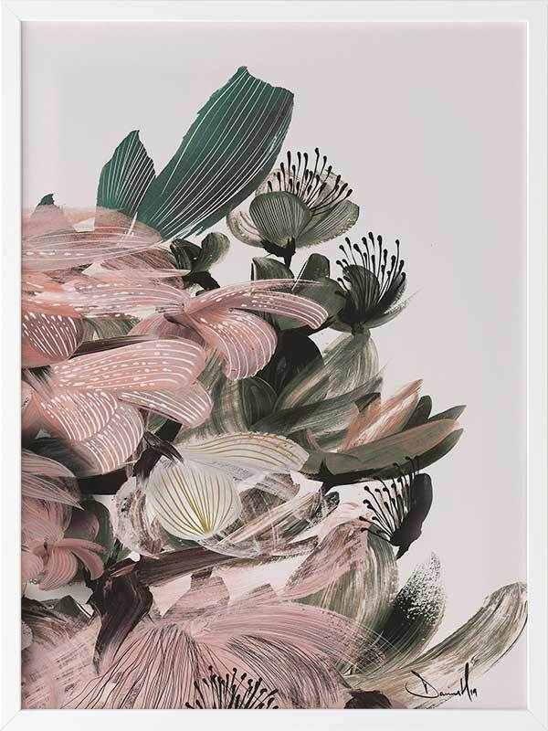 Blush Bloom Framed Art Print - Floral Wall Decor for Living Room, Bedroom & Office - Elegant Botanical Painting for Home & Office Decor