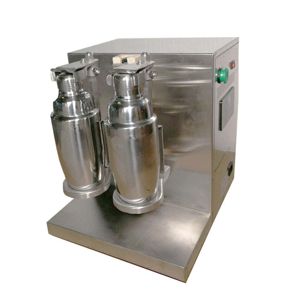 INTSUPERMAI Electric Bubble Boba Milk Tea Shaker - Double Cup Commercial Tea Mixer with 1-120s Timer, 110V for Milk Tea, Juice & Cocktail Mixing - Perfect for Tea Shops, Cafes & Home Bar Use
