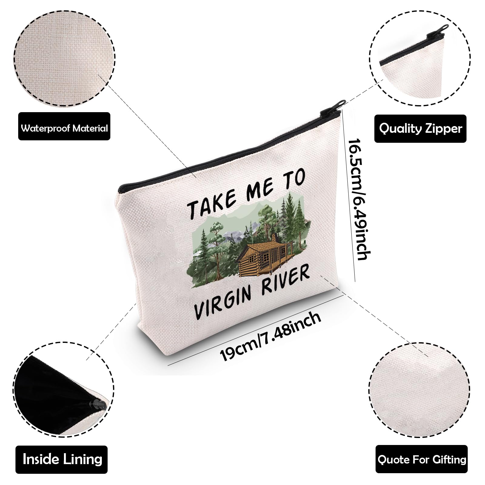 ZJXHPO Virgin River Inspired Makeup Bag - Waterproof Cosmetic Pouch with Zipper for Travel & Daily Use - Perfect Gift for TV Series Fans & Toiletry Organizer (Use for Cosmetics, Travel Essentials, Gym Bag)