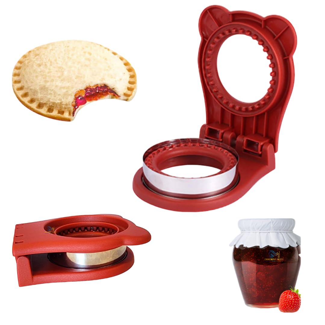 Kids Sandwich Cutter & Sealer - DIY Uncrustables Sandwich Maker for Boys & Girls, Bread Cutter for Lunchbox & Bento Box, Breakfast Sandwich Tool (Red) - Perfect for School Lunches, Picnics & Quick Snacks
