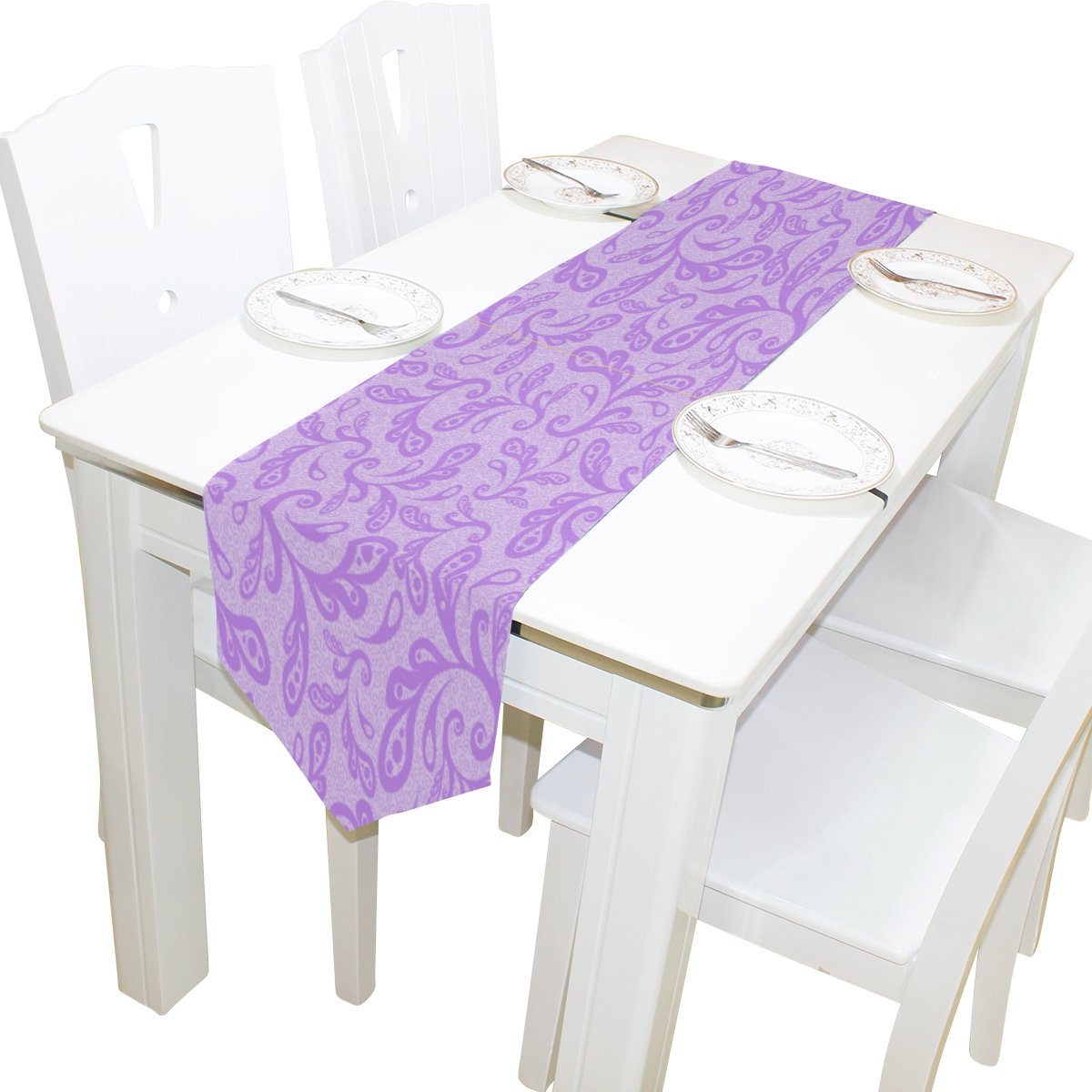 ALAZA Vintage Purple Lavender Table Runner - 13x90 Inch Elegant Tablecloth for Wedding, Party & Banquet Decor - Perfect for Dining Room, Coffee Table & Home Decoration