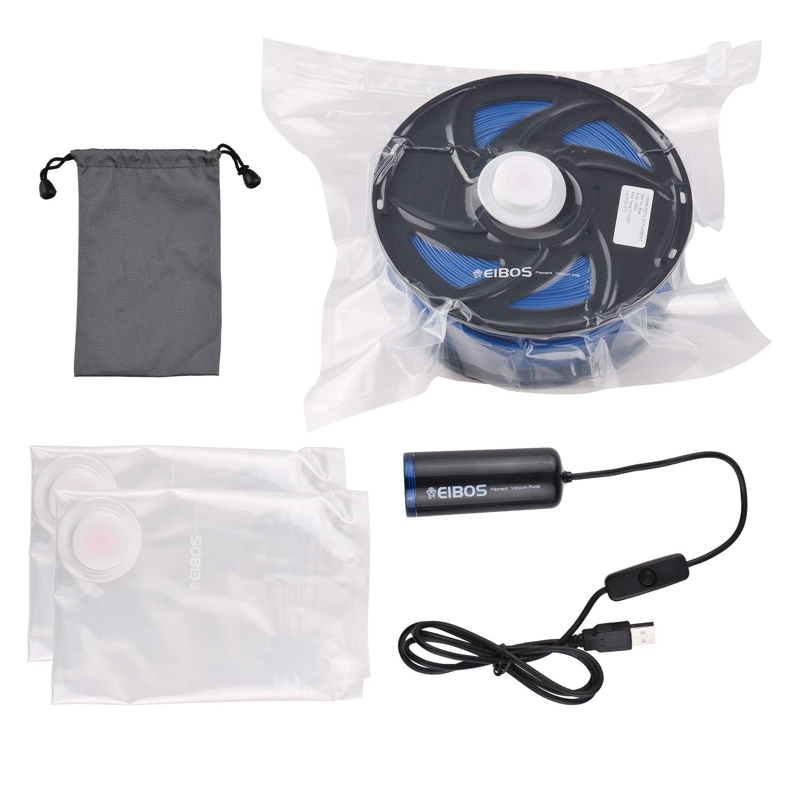 Explopur Vacuum Storage Bags - 3D Printer Filament Storage Kit with Electric Pump, Sealing Clips & Compression Sealer | Thickened Reusable Space Saver Bags for Clothes, Blankets & Travel (Multicolor) - Perfect for Home Organization, Seasonal Storage & Space Saving