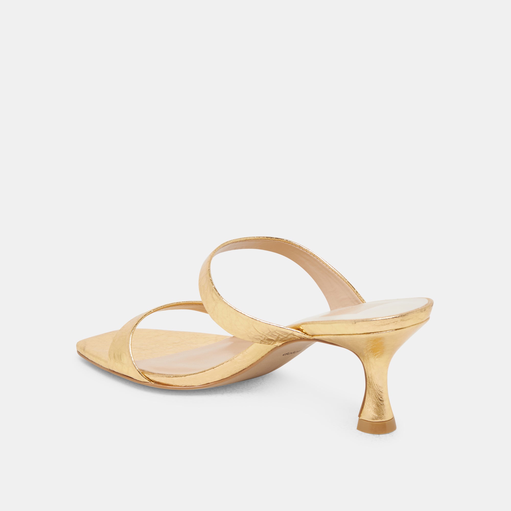 GENORA Women's Gold Distressed Leather Heels - Stylish High Heel Pumps for Parties, Weddings & Evening Events