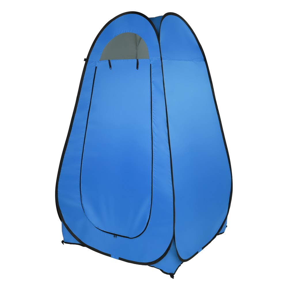 MengK 1-2 Person Portable Pop Up Toilet Shower Tent - Lightweight Changing Room & Dressing Shelter for Camping, Beach, Outdoor Events - Waterproof & Easy Setup (Blue) | Perfect for Camping Trips, Beach Changes & Outdoor Adventures