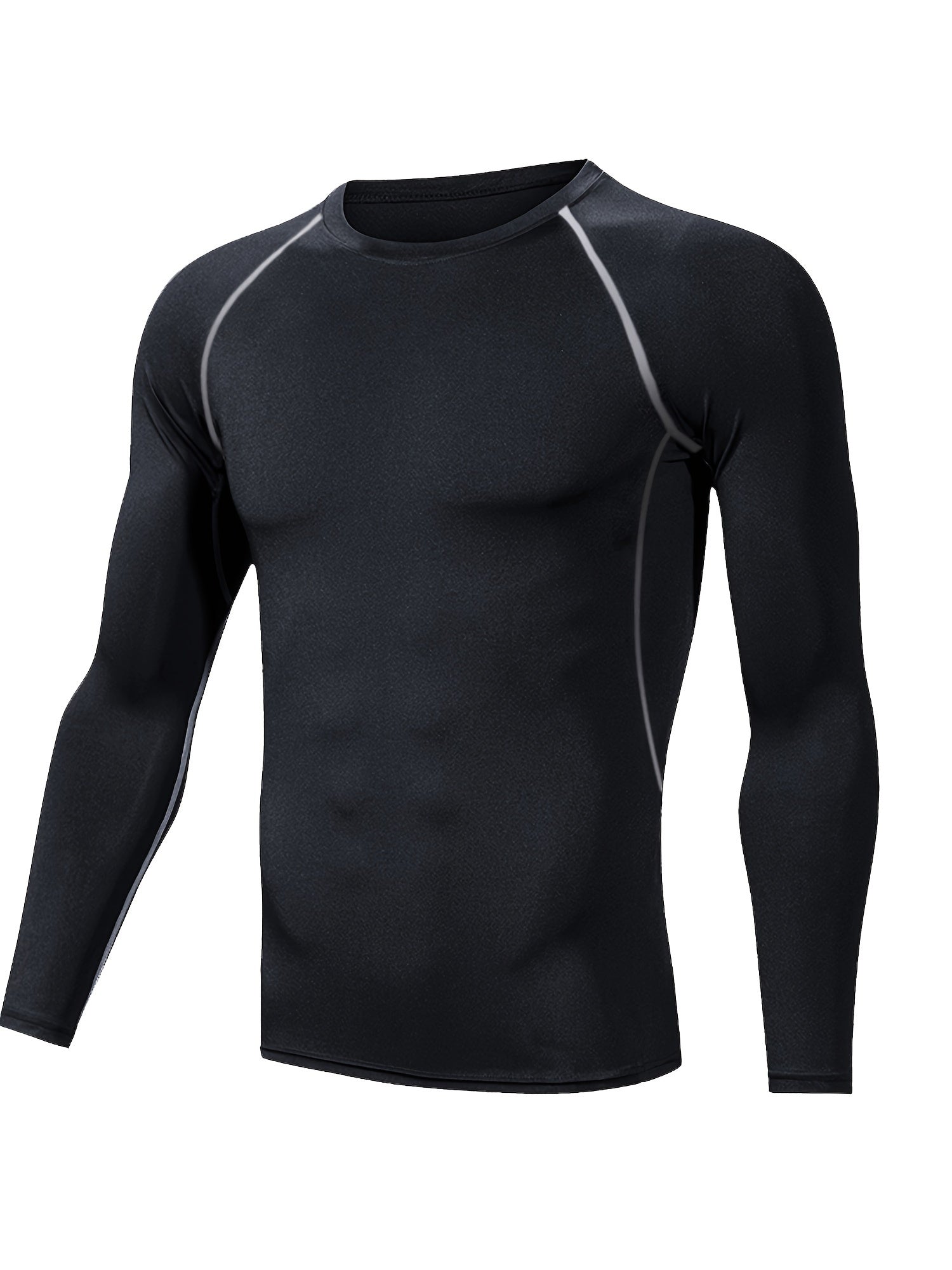 5-Pack Men's High-Performance Muscle Fit T-Shirts - Stretchy Crew Neck Long Sleeve Workout Tees for Gym, Running & Fitness | Moisture Wicking, Quick Dry, All-Season Activewear for Hiking, Jogging, Cycling & Outdoor Sports | Perfect for Training, Weightlifting & Everyday Wear