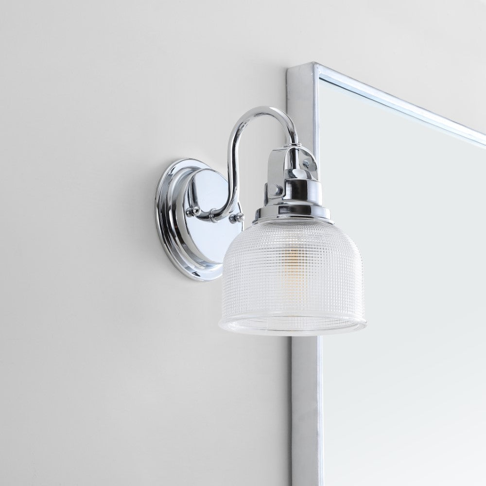 Virginia Metal/Glass LED Vanity Light - Modern Bathroom Lighting Fixture for Makeup Mirror & Dressing Area - Perfect for Bedroom, Bathroom, and Powder Room Decor