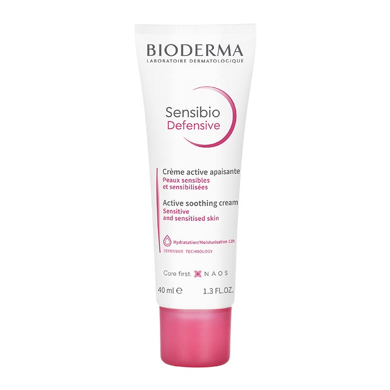 Bioderma Sensibio Defensive Active Soothing Cream for Sensitive Skin - Hydrating & Calming Face Moisturizer for Dryness & Irritation Relief - Perfect for Daily Skincare Routine & Post-Procedure Care