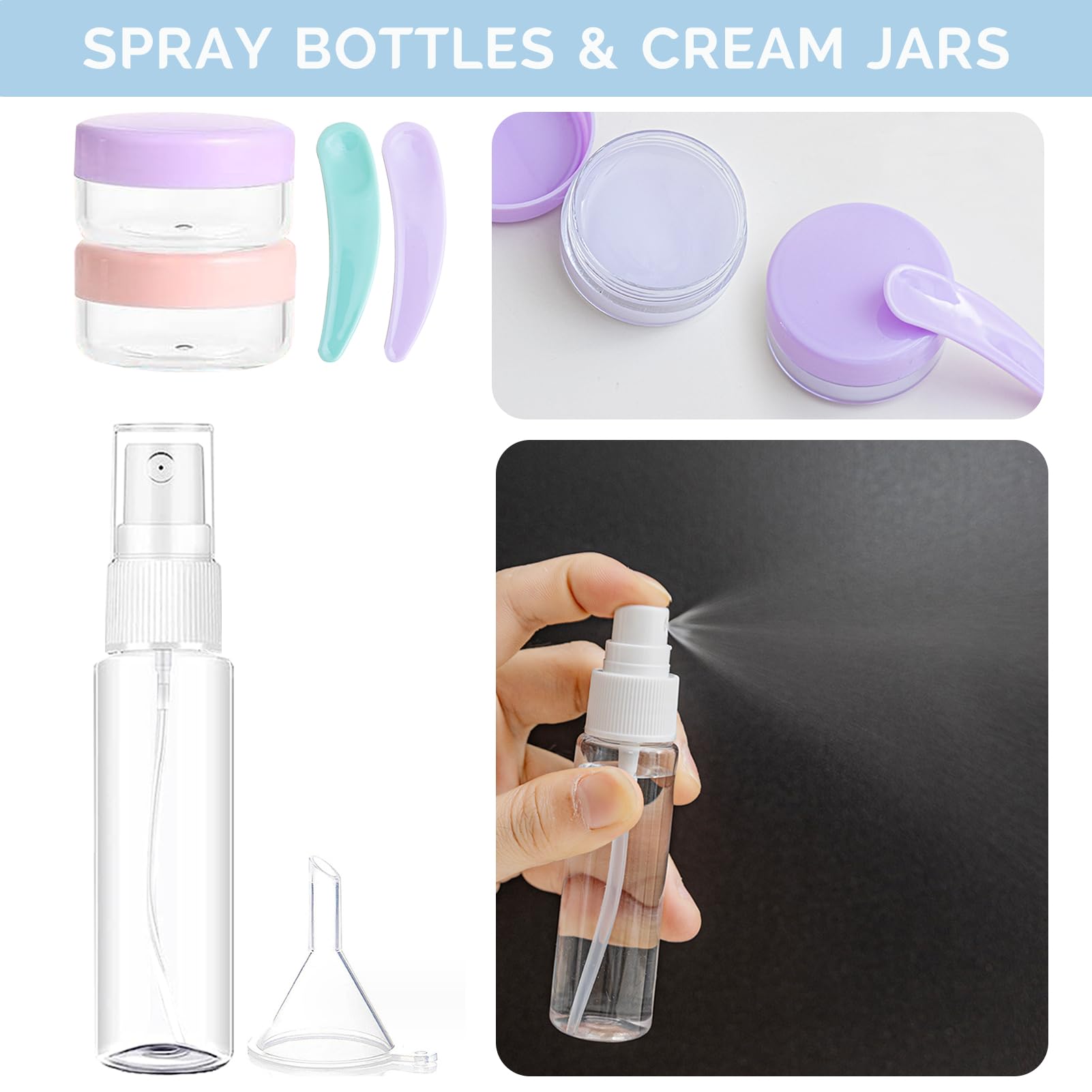 20 Pack TSA Approved Leak Proof Travel Bottles Set - Refillable Toiletry Containers for Shampoo, Conditioner & Lotion (Multi-color) | Perfect for Air Travel, Camping & Gym Essentials