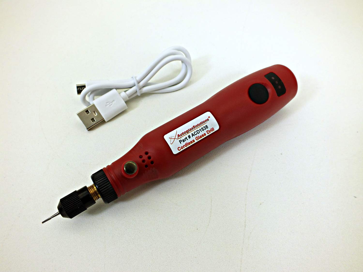 Windshield Repair Kit with Glass Drill - 3 Speed Cordless Power Tool for Auto Glass Chip & Crack Fixing - Perfect for DIY Car Windshield Repairs at Home or On-the-Go