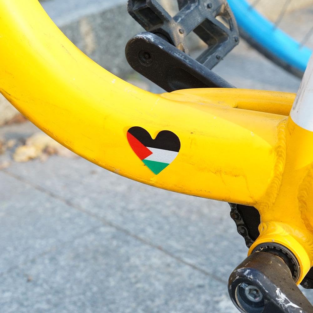 18 pcs Free Palestine Stickers - Heart Shaped Palestine Flag Car Decals, I Stand with Palestine Vinyl Stickers for Cars, Bikes, Laptops & Water Bottles | Show Support & Solidarity Decor