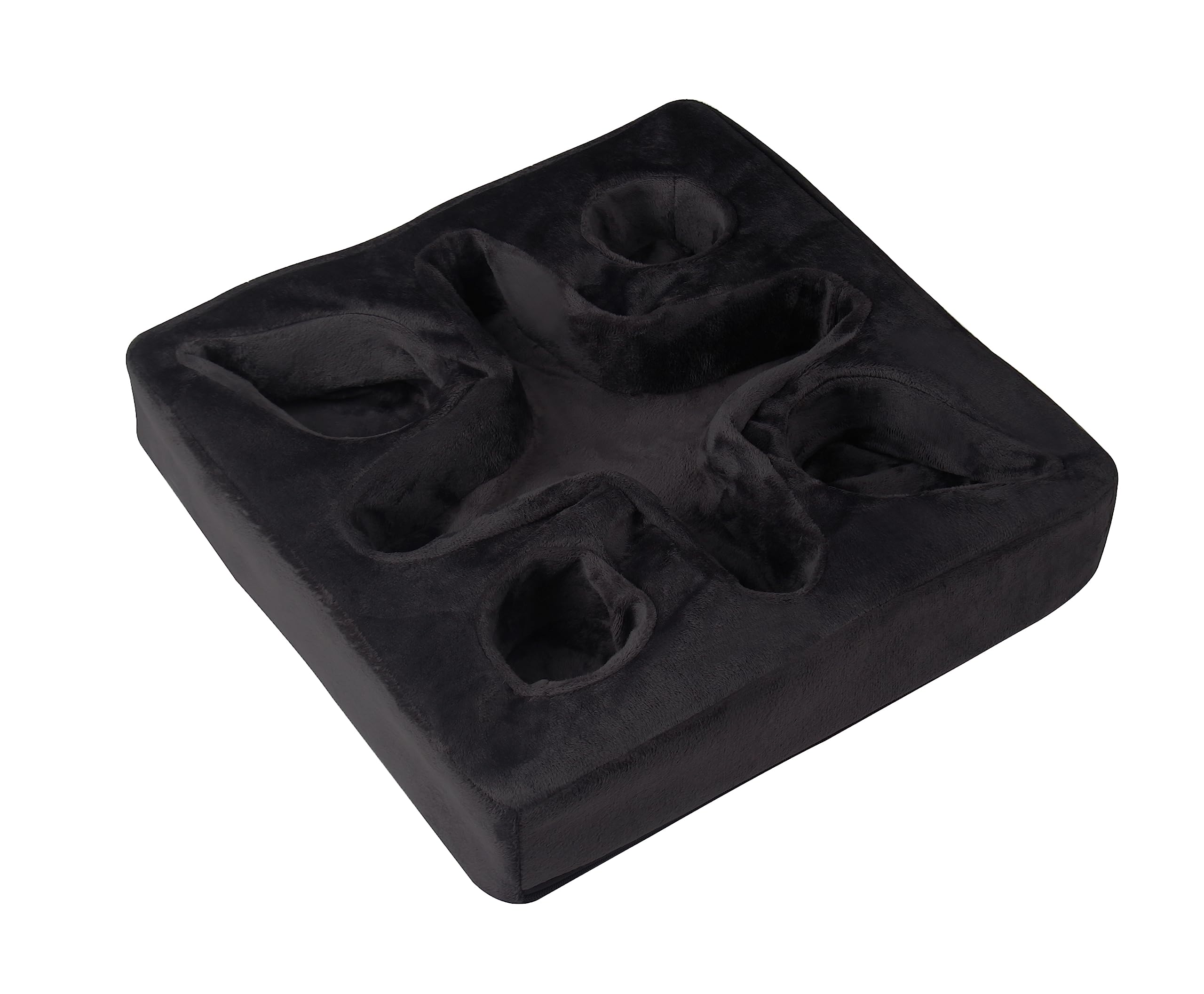 Multi-Functional Couch and Bed Cup Holder Pillow - Drink Tray with Snack & Remote Control Storage - Perfect for Movie Nights, Gaming, and Relaxing (Black)