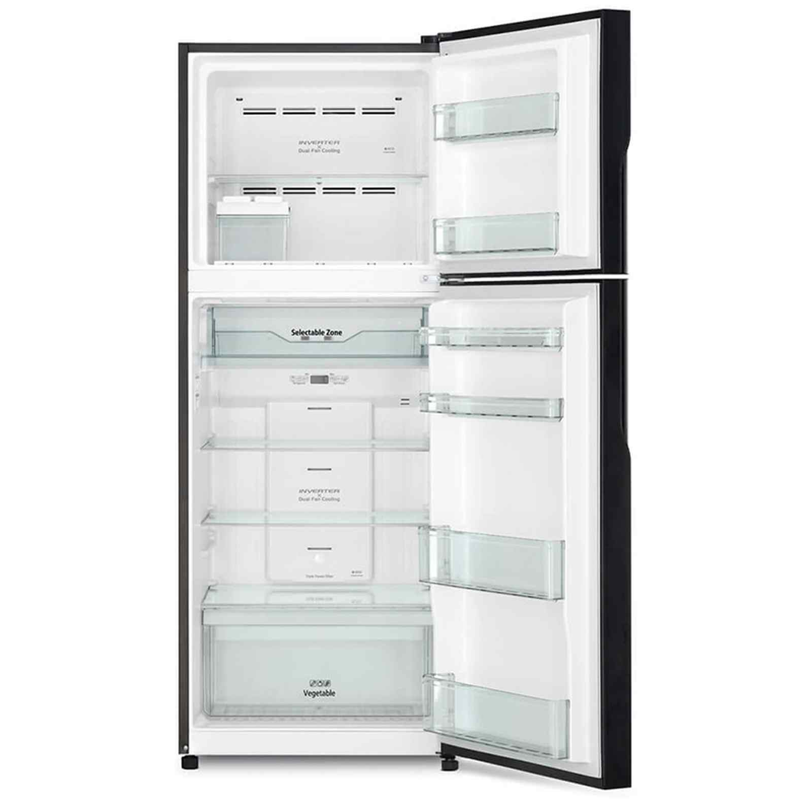 Hitachi 366L 2-Door Refrigerator R-VX450PMS9 PWH - Energy Efficient Fridge for Home, RV & Small Spaces - Perfect for Kitchens, Garages & Camping Trips