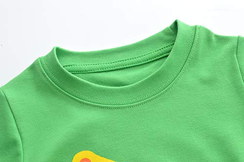 Boys' Long Sleeve Truck Print T-Shirt - Green Cotton Kids Tee for Playdates, School & Outdoor Adventures