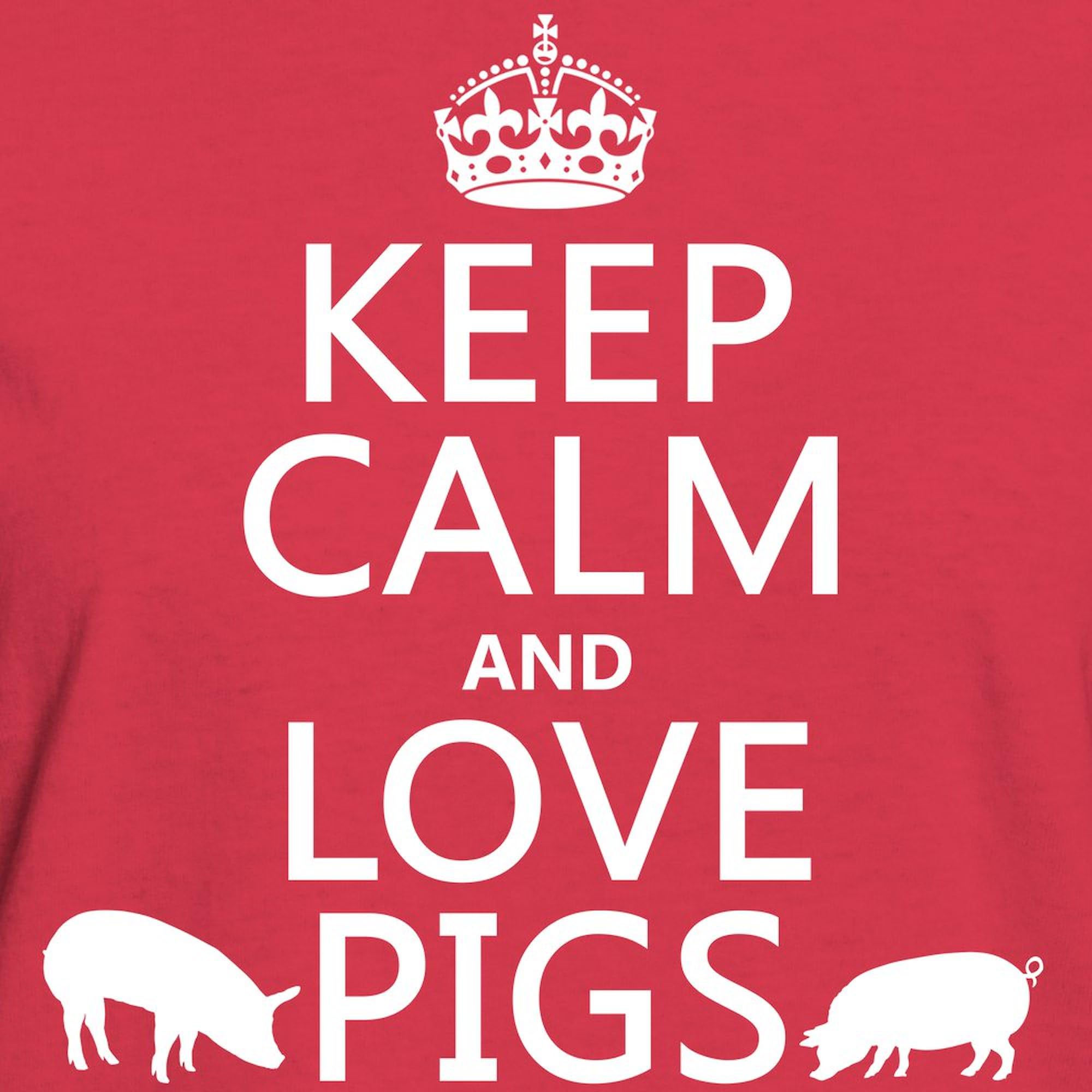 Keep Calm and Love Pigs Women's Cotton Dark T-Shirt - Funny Pig Lover Graphic Tee for Casual Wear, Gifts & Animal Theme Parties