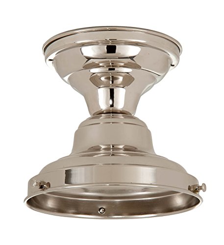 B&P Lamp® 6-Inch Wired School House Light Fixture with Nickel Finish - Vintage Style Ceiling Light for Classroom, Library, or Home Decor