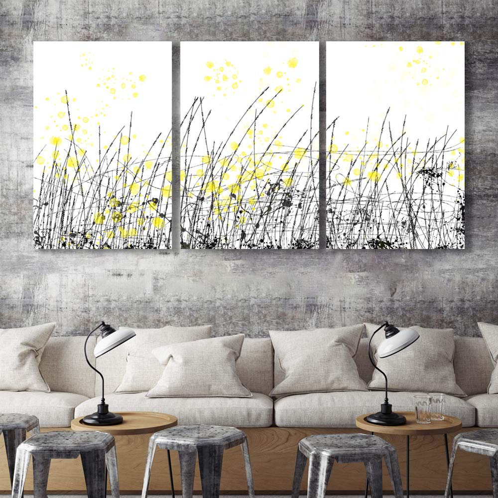 Wall26 Modern Canvas Wall Art - Abstract Lines Giclee Painting Trio for Bedroom, Living Room, House Decoration - 16