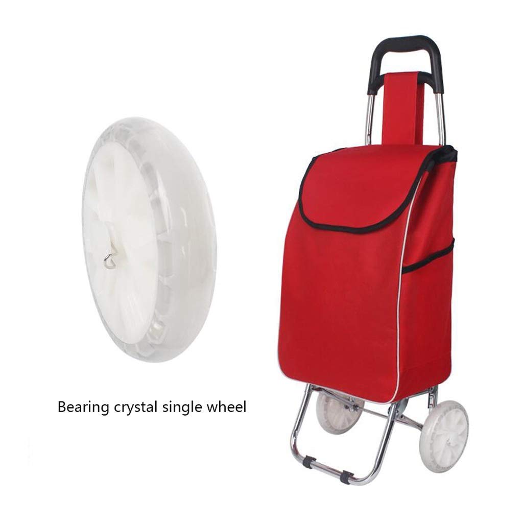 **ATAAY Stainless Steel Folding Shopping Cart with Wheels - Lightweight Stair Climbing Trolley, Reusable Grocery Basket for Supermarket, Home & Outdoor Use (Blue)**