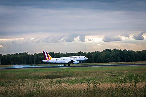 20x30 Inch Laminated Airbus Landing Poster - Vibrant Aircraft Runway Artwork for Home & Office Decor - Perfect for Living Rooms, Bedrooms, or Aviation Enthusiast Gifts