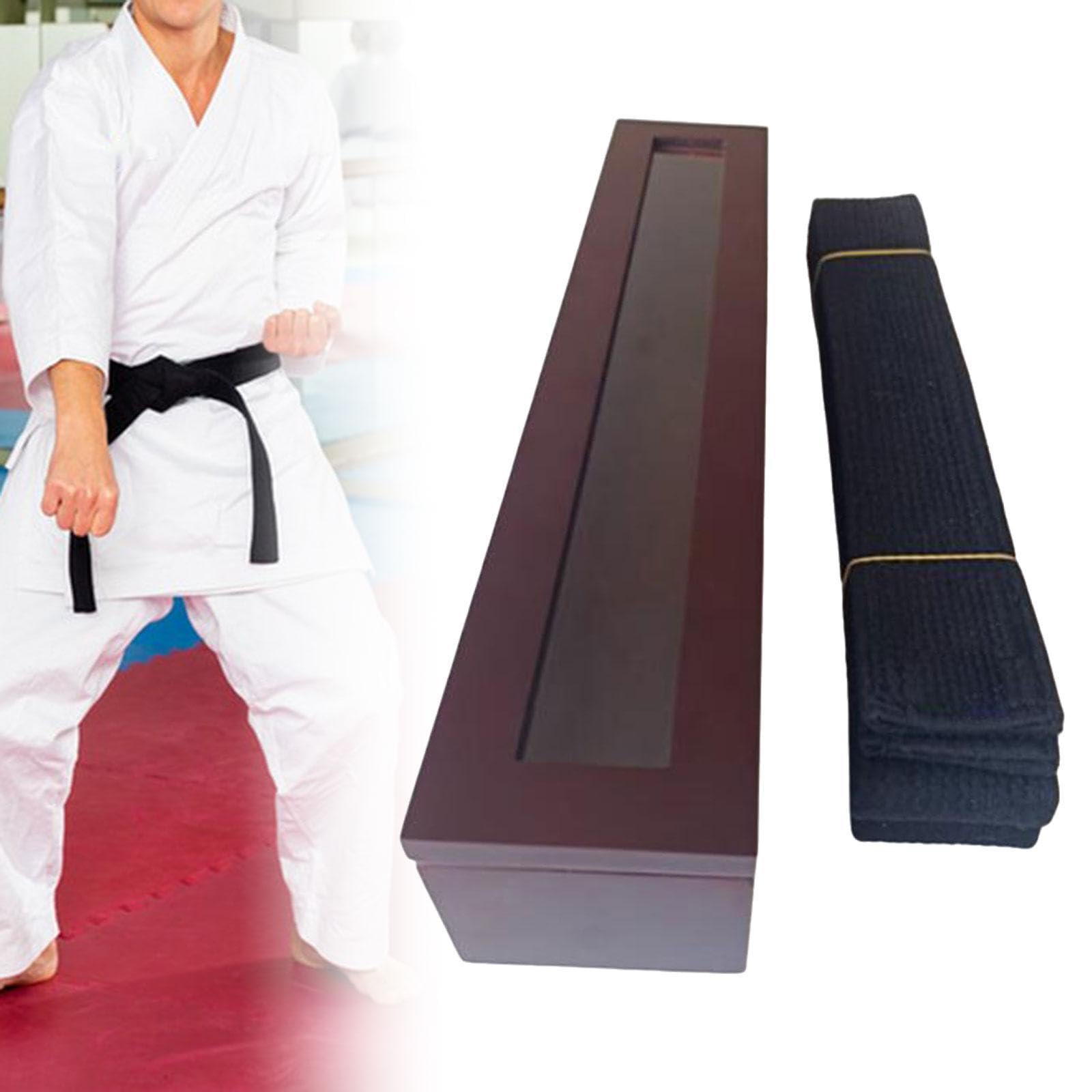 Premium Karate Belt Display Box - Wooden Taekwondo Belt Organizer for Adults - Martial Arts Belt Holder for Karate, Taekwondo, Judo & MMA - Perfect for Dojo, Gym & Home Decor