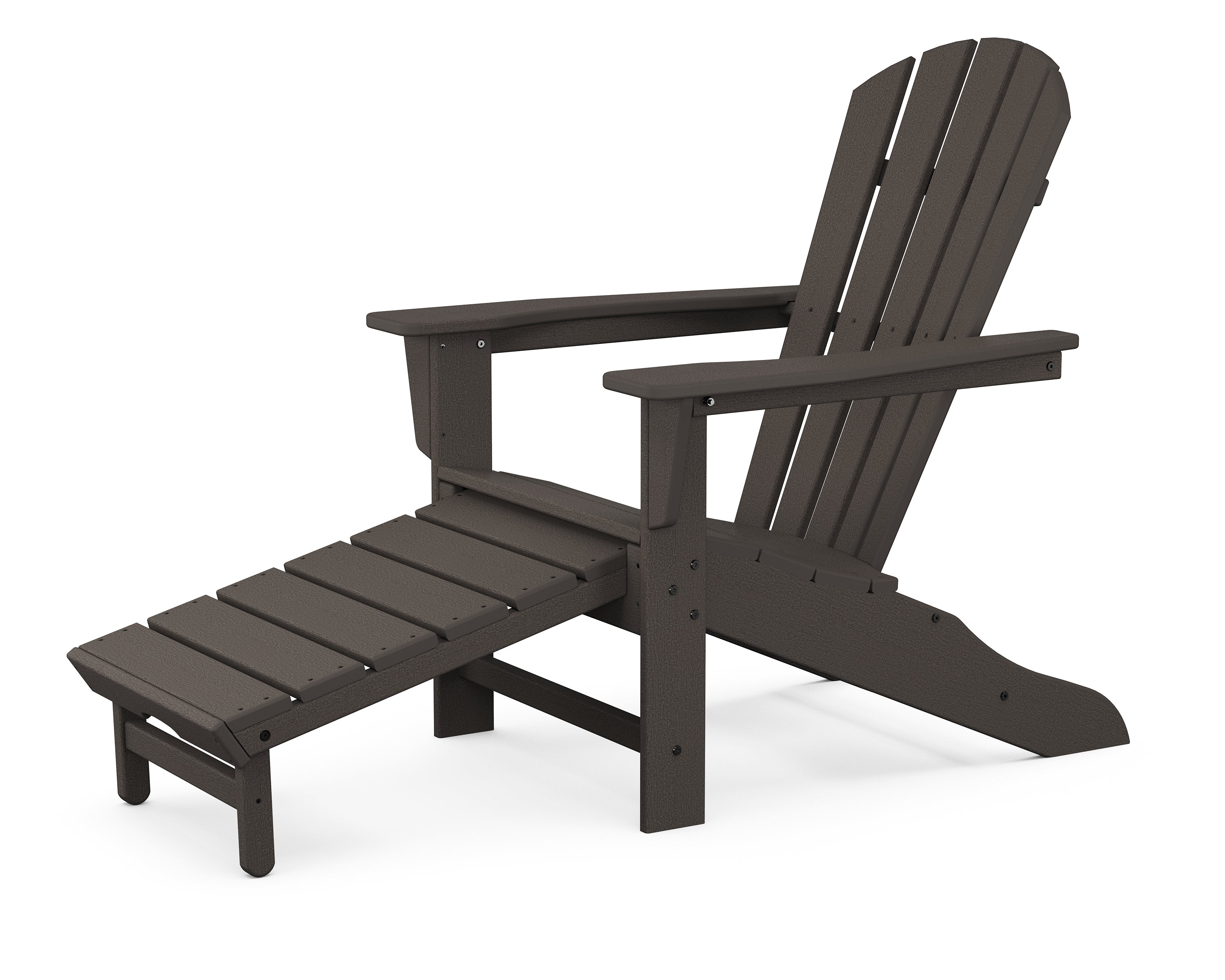 **POLYWOOD Palm Coast Ultimate Adirondack Chair with Hideaway Ottoman - Durable Outdoor Furniture for Patio, Poolside & Garden Relaxation**