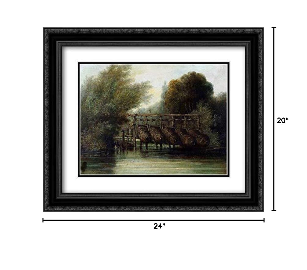 William Collins Museum Art Print - 24x20 Black Ornate Frame with Double Matting | Eel Pots Wall Decor | Perfect for Living Room, Bedroom & Office Art Display