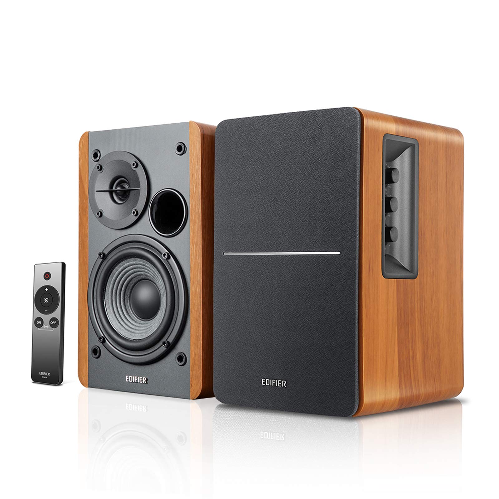 Edifier R1280Ts Powered Bookshelf Speakers with Stands - 2.0 Stereo Active Near Field Studio Monitors (42W RMS, Wooden Enclosure, Subwoofer Line Out) - Perfect for Home Audio, Gaming & Music Production