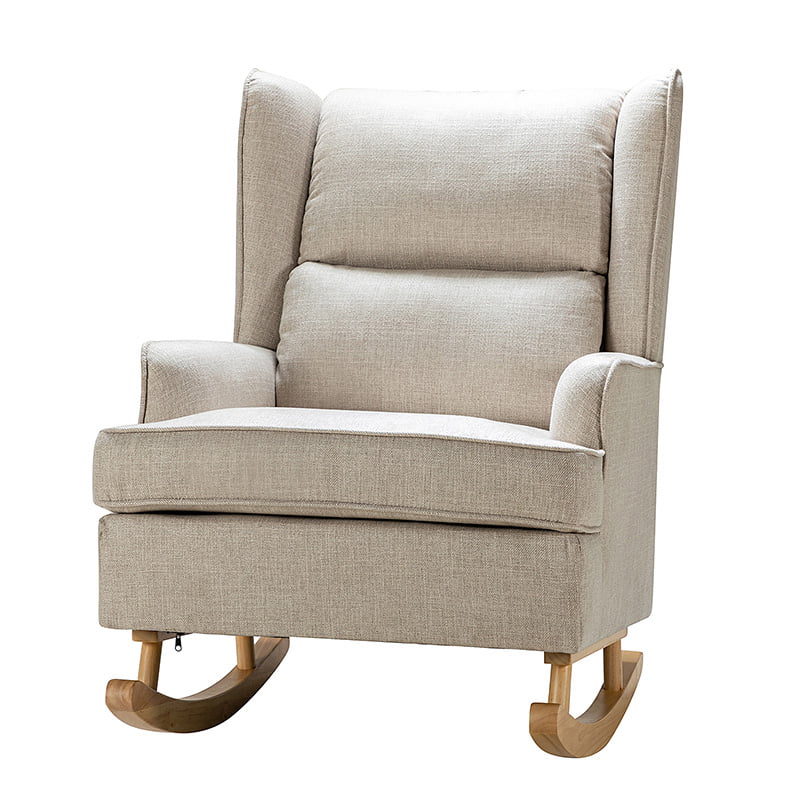 Andreo Modern Tufted Upholstered Rocking Chair - Comfortable Nursery Rocker for Baby Room, Living Room & Bedroom - Perfect for Nursing, Relaxing & Home Decor