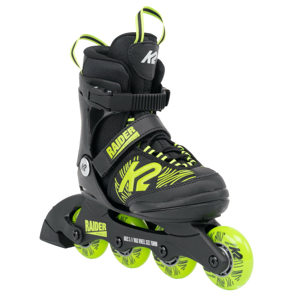 K2 Raider 22 Junior Inline Skates - Adjustable Youth Rollerblades for Boys & Girls Ages 5-10 - Perfect for Outdoor Fun, Skate Parks & Family Activities