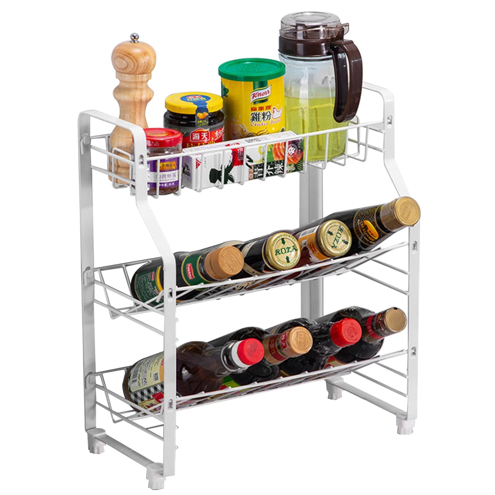 Adjustable 2-Tier Over The Sink Dish Drying Rack with Condiment Collection - Multi-Functional 3-Story Kitchen Organizer with Magnetic Dish Towel Holder | Perfect for Small Kitchens & Dish Storage