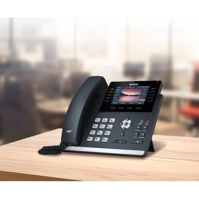 Yealink SIP-T46U IP Phone with HD Voice, 12 Line Keys, Wall Mountable & Desktop Use - Classic Gray for Office & Business VoIP Communication