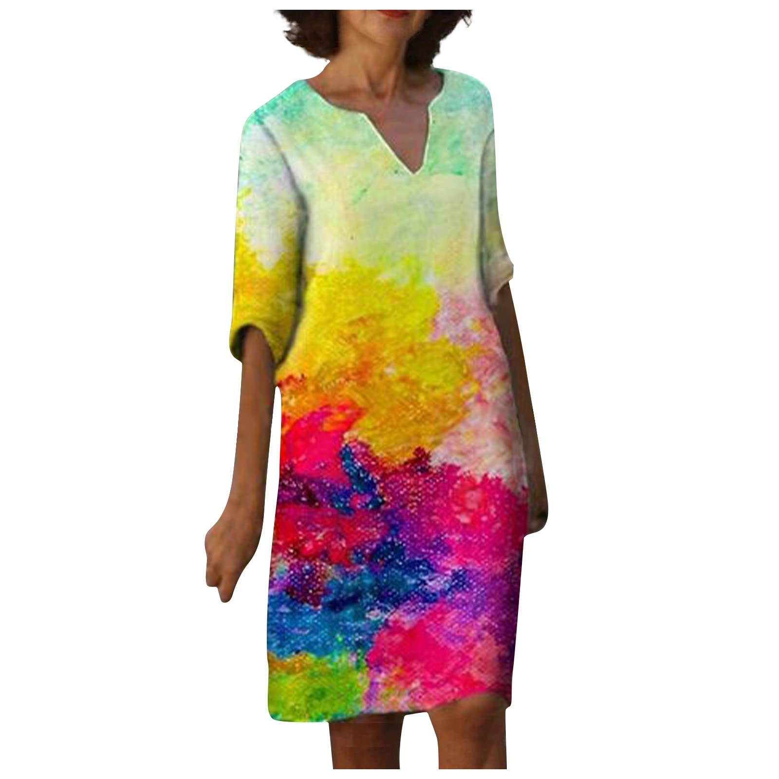 Rephypport Women's 2022 Summer Casual Floral Print Long Bodycon Boho Dress - Elegant & Comfortable for Beach Vacation, Date Night & Party Wear