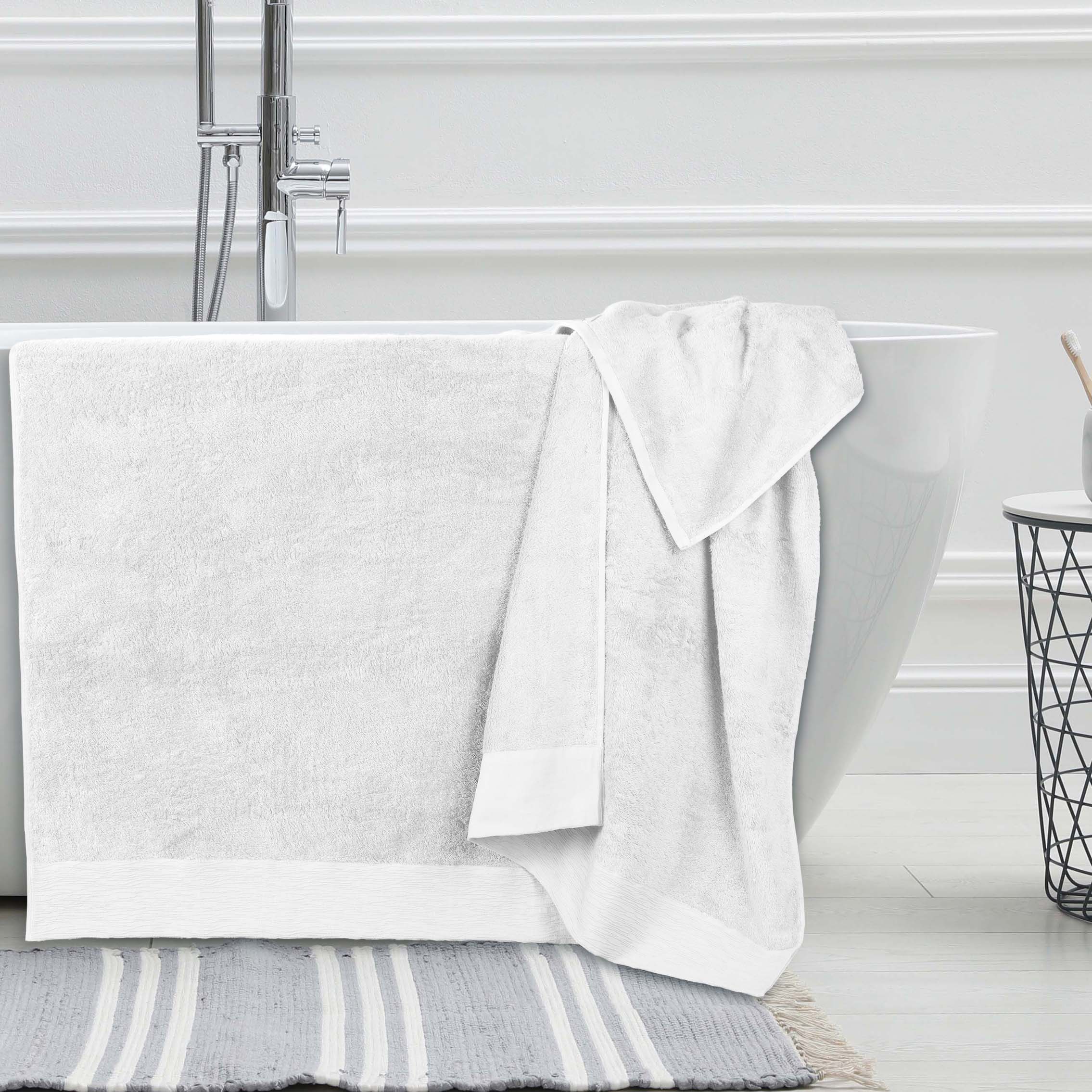 Eco-Friendly Bamboo Rayon Bath Towel Set of 2 - Ultra Soft & Absorbent Bath Sheets for Spa, Gym & Luxury Home Use