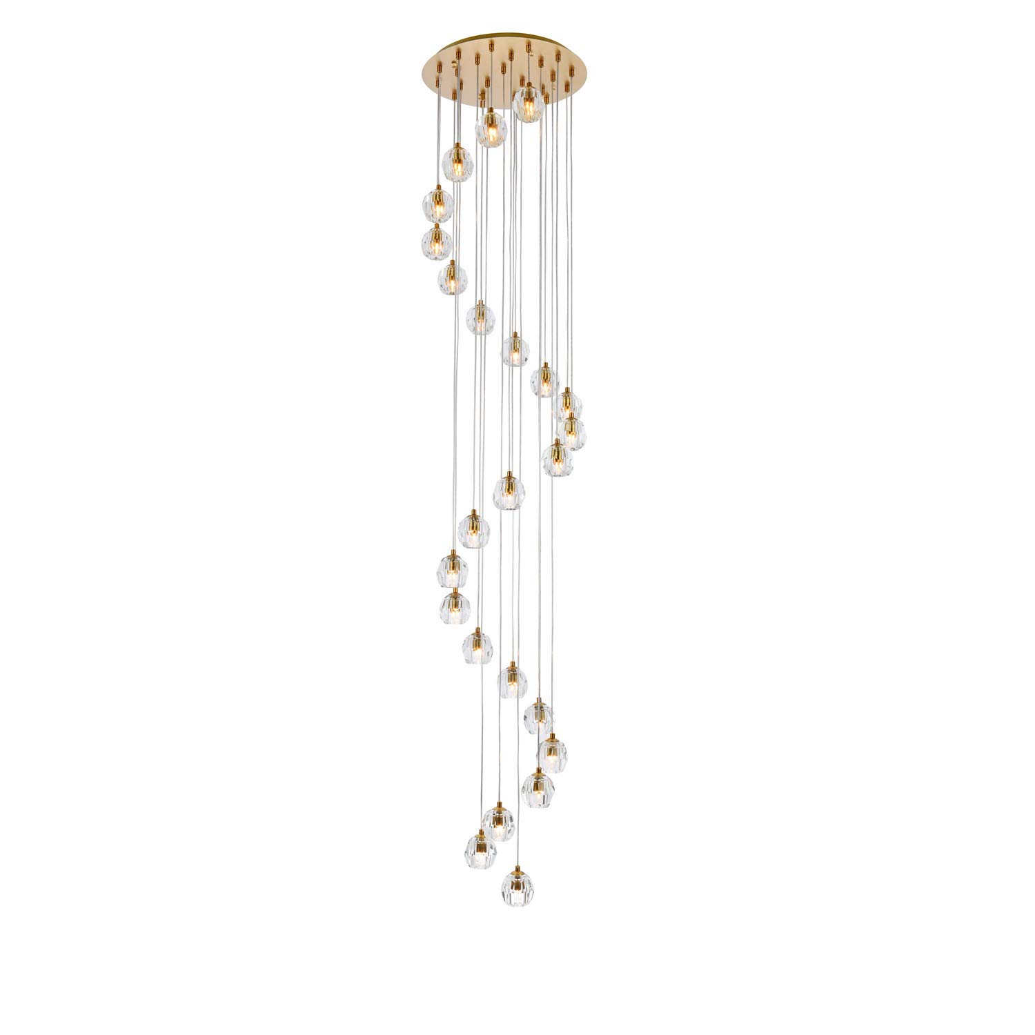 24-Light Gold Chandelier Pendant Light - Elegant Dining Room Lighting for Home Decor, Perfect for Kitchen Island, Bedroom, or Entryway
