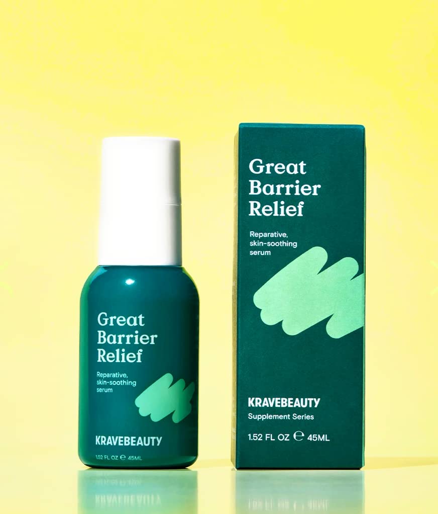 KRAVE Beauty Great Barrier Relief Soothing Serum (40ml) - Korean Skincare for Sensitive Skin, Redness & Hydration - Perfect for Daily Use & Post-Treatment Care