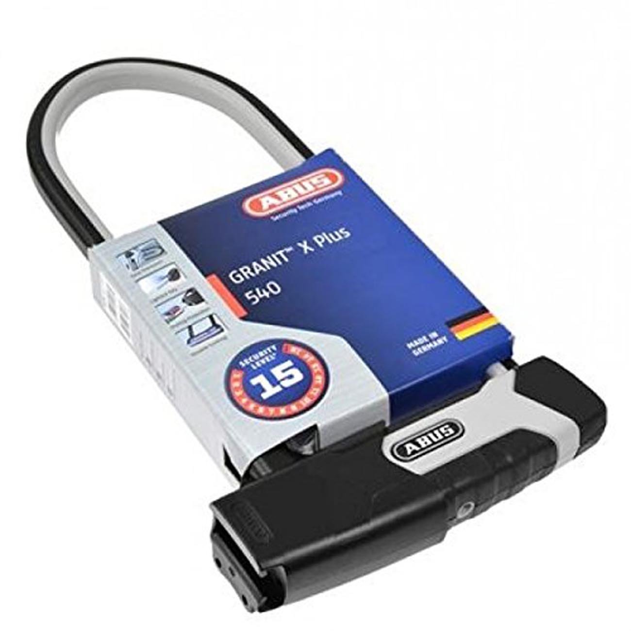 ABUS Granit XPlus 540 U-Lock Bike Lock with EaZy KF Mount - High Security Level 15 Parabolic Shackle - Ideal for Urban Commuting, Bicycle Parking & Theft Protection