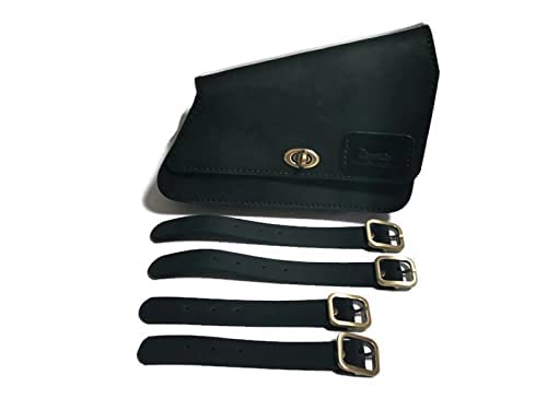 **Genuine Leather Saddle Bag & Cup Holder for Honda Rebel CMX 300 500 - Black Side Frame Cover & Fairing Accessory - Perfect for Motorcycle Rides & Commuting**