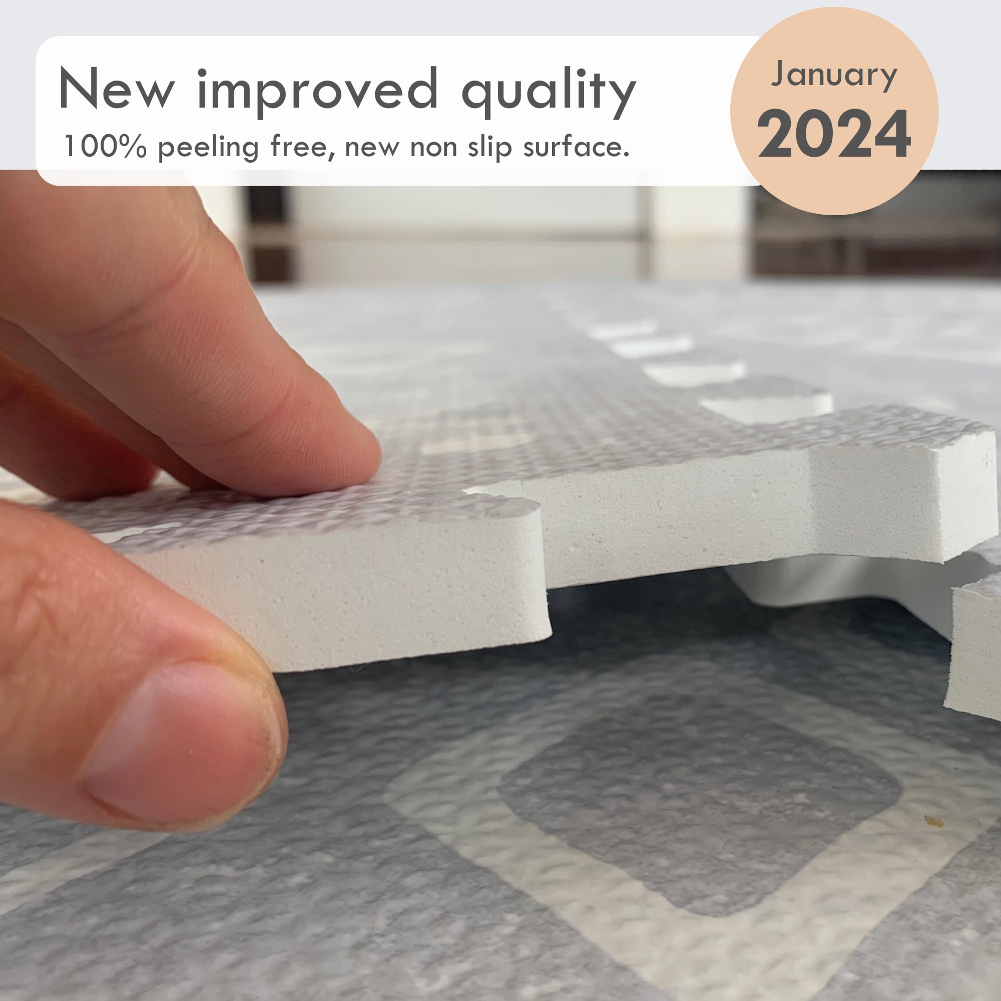 **Lillefolk Baby Foam Play Mat - Non-Toxic Interlocking Tiles for Kids & Toddlers - 8x6ft Gray Playmat for Tummy Time, Crawling, and Nursery Floor Protection**    *(Perfect for playrooms, daycare centers, and safe baby play areas!)*