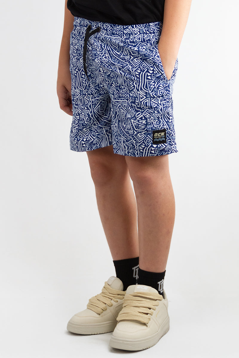 OCN Kids Canarias Graphic Linen Bathing Shorts - Quick-Dry Swim Trunks for Boys & Girls - Perfect for Beach, Pool & Summer Vacations