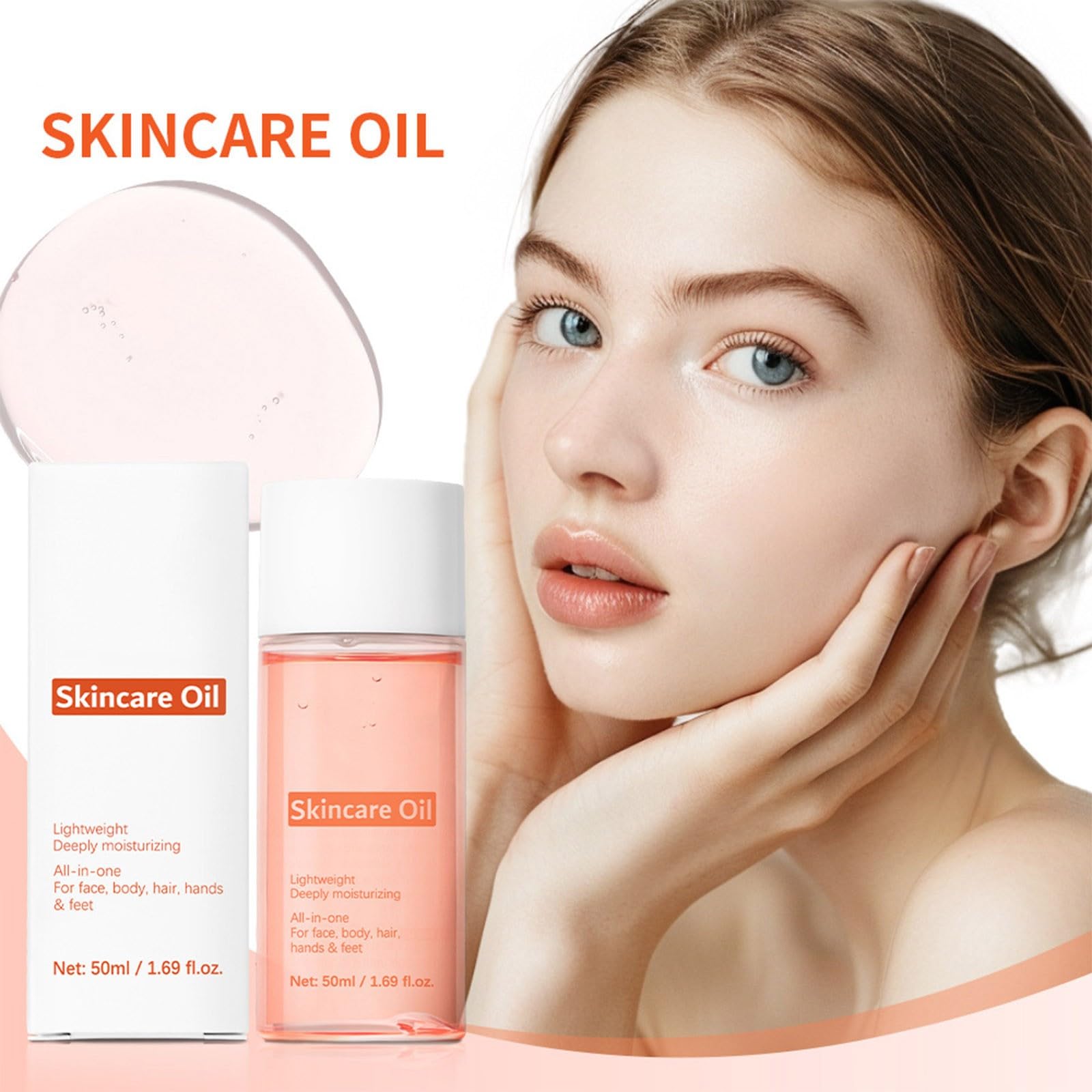 Organic Jojoba & Vitamin E Skincare Body Oil - Fast Absorbing, Non-Greasy Face & Body Moisturizer for Dry, Rough Skin - Hydrating Serum to Soften & Smooth Skin (50ml) | Perfect for Daily Hydration, Post-Shower Care & Nighttime Skin Repair