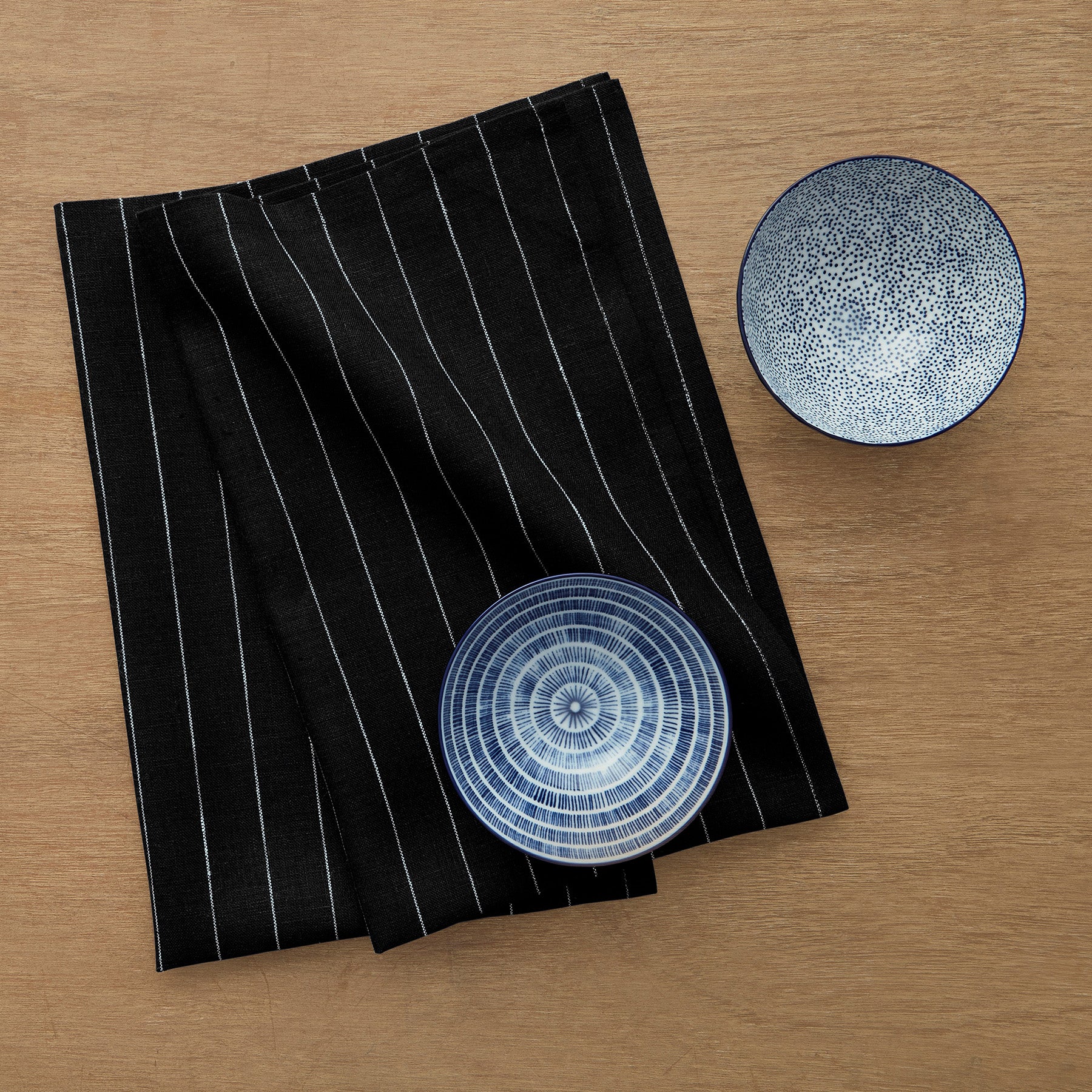 Premium Pinstripe Kitchen Towels Set of 2 - Absorbent Cotton Dish Towels for Drying Dishes & Cleaning - Perfect for Modern Kitchens & Housewarming Gifts