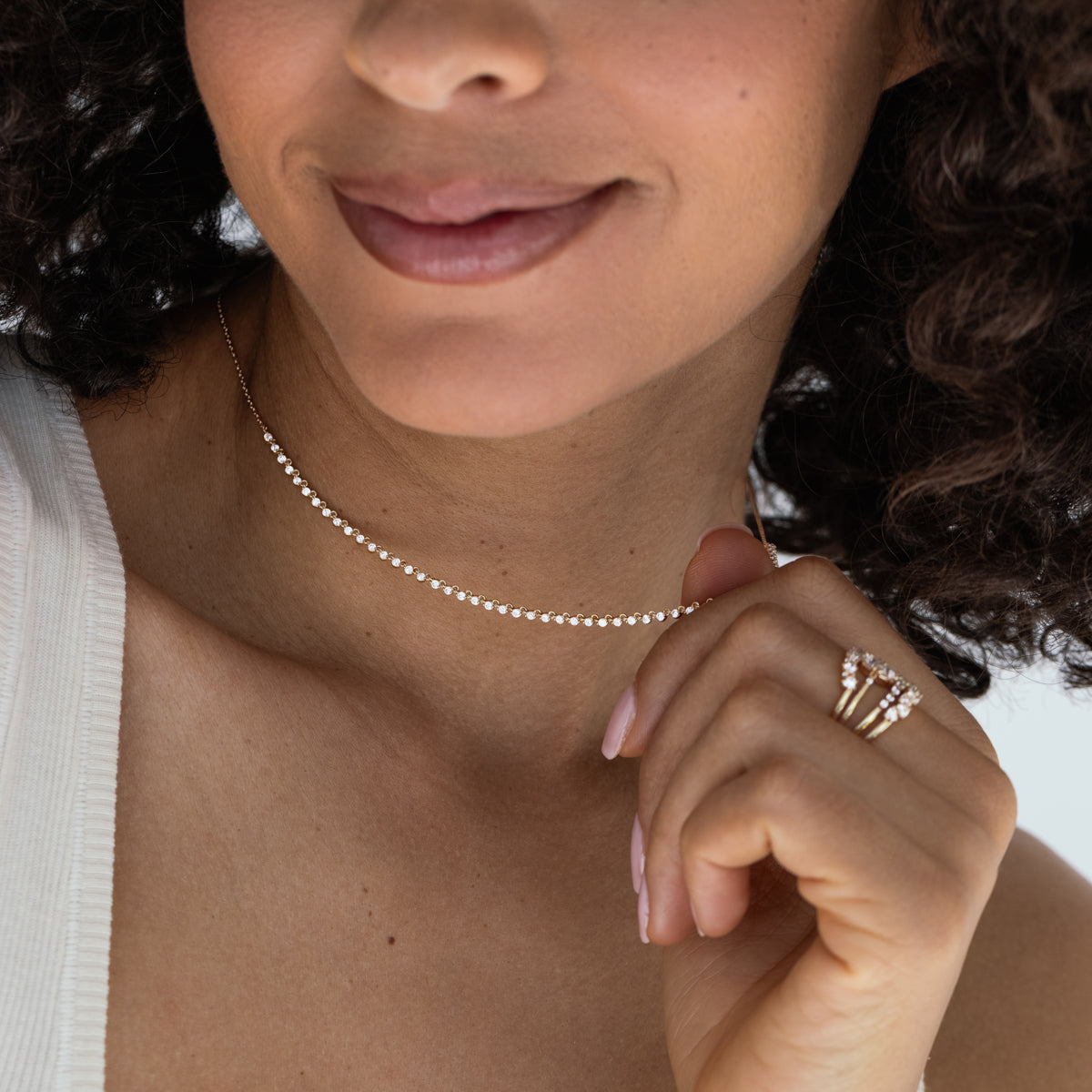 Diamond-Encrusted Choker Necklace - Elegant & Sparkling Jewelry for Women | Perfect for Parties, Weddings & Special Occasions