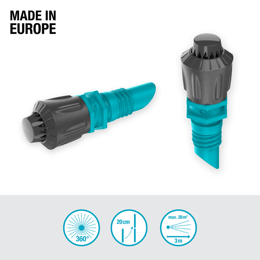 Gardena 360° Spray Nozzle - Adjustable Water Hose Nozzle with 6 Spray Patterns for Garden, Lawn & Car Washing (Model 13322) | Perfect for Outdoor Cleaning, Plant Watering & Pet Bathing