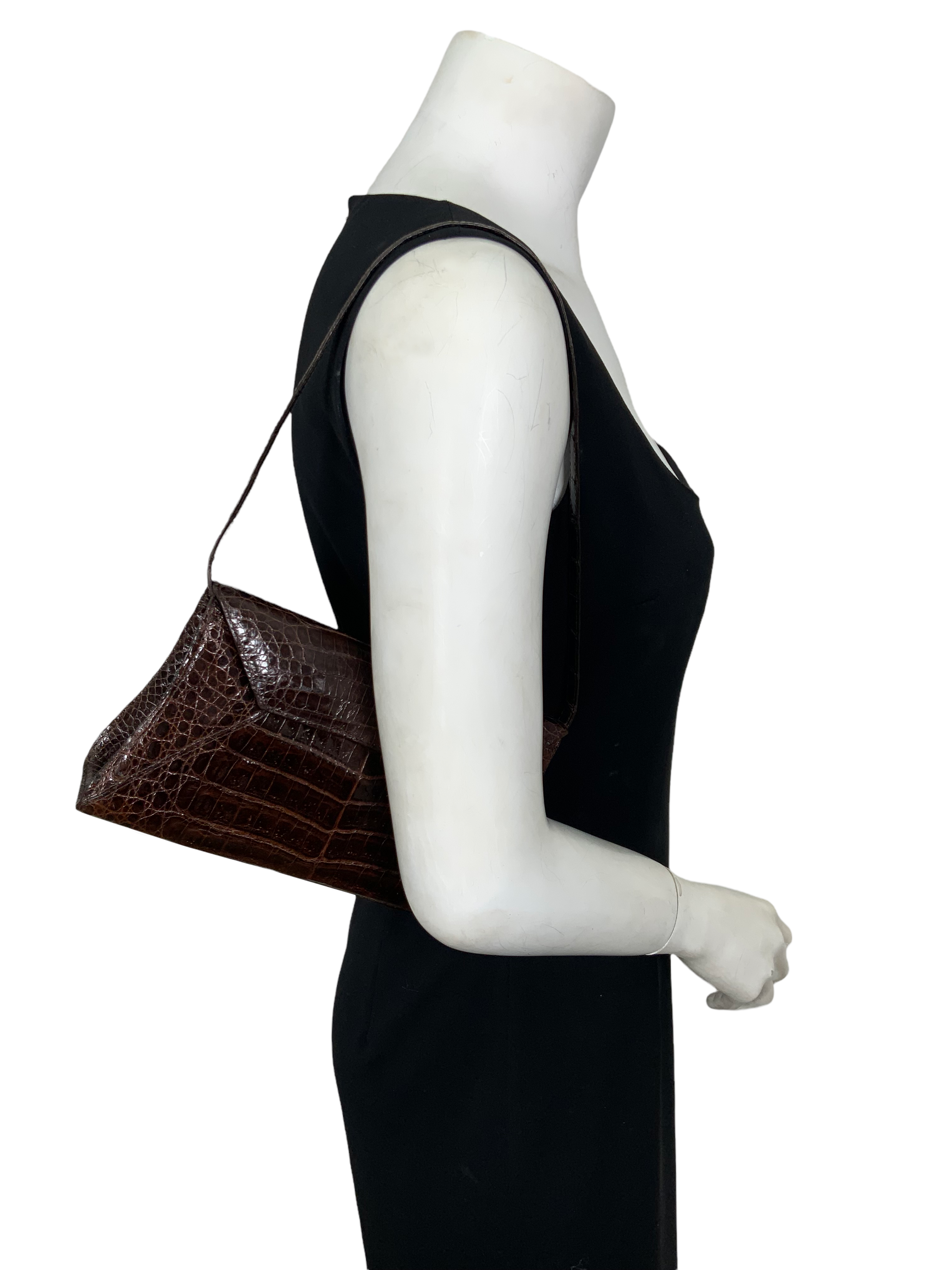 Nancy Gonzalez Genuine Crocodile Leather Small Flap Clutch with Detachable Shoulder Strap - Luxury Evening Bag for Women, Perfect for Parties, Weddings & Special Occasions