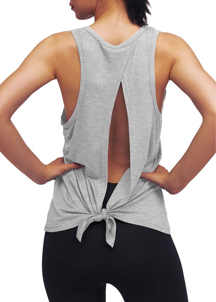 Women's Workout Yoga Tops - Open Back Shirts with Adjustable Tie & Breathable Fabric for Yoga, Gym & Running | Perfect for Hot Yoga, Pilates & Summer Workouts