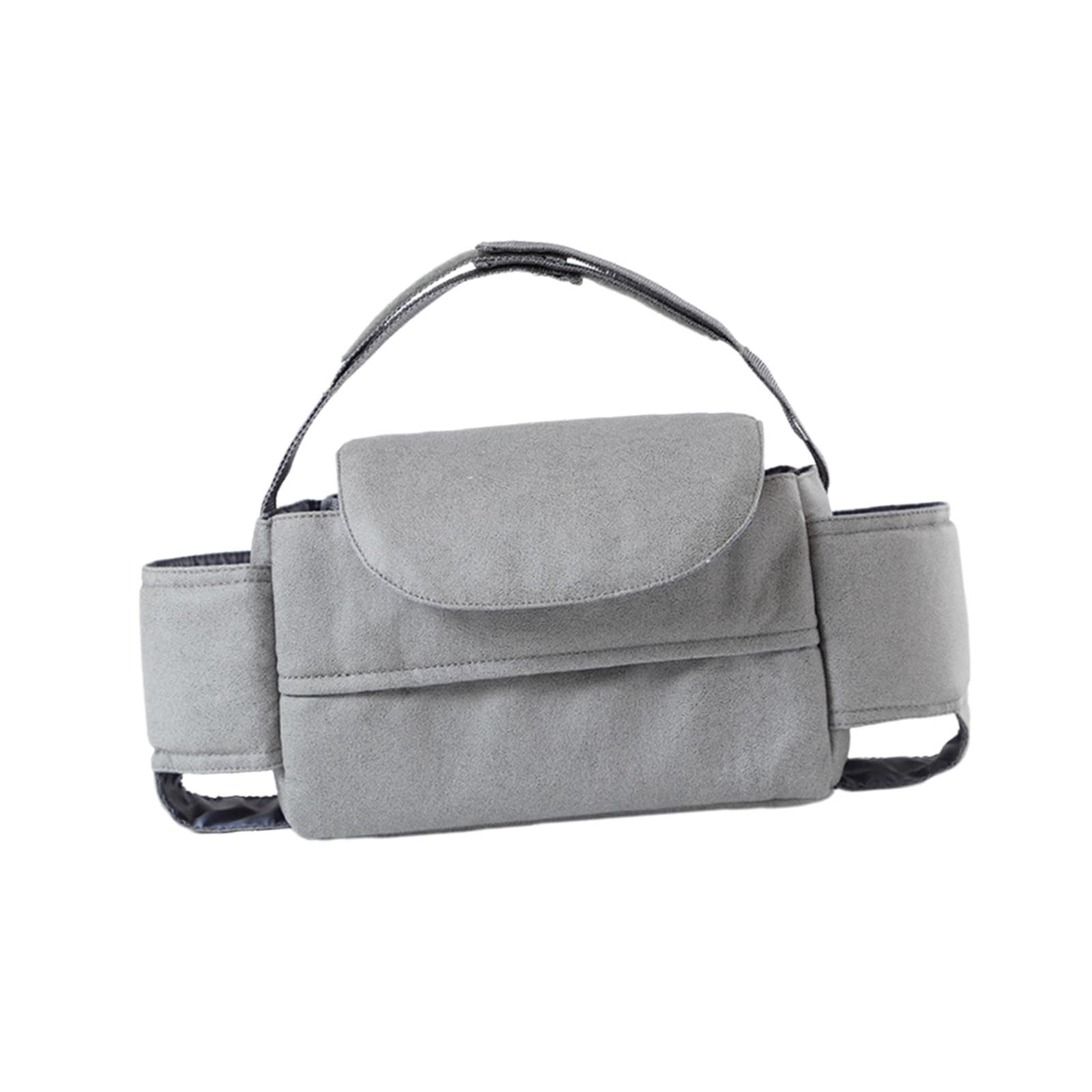 Menolana Baby Diaper Bag Organizer - Large Storage Pouch with Wipes Pocket & 2 Cup Holders - Stroller Organizer for Diapers, Toys, Phone & Essentials - Perfect for Travel, Outings & Daily Use (Grey)