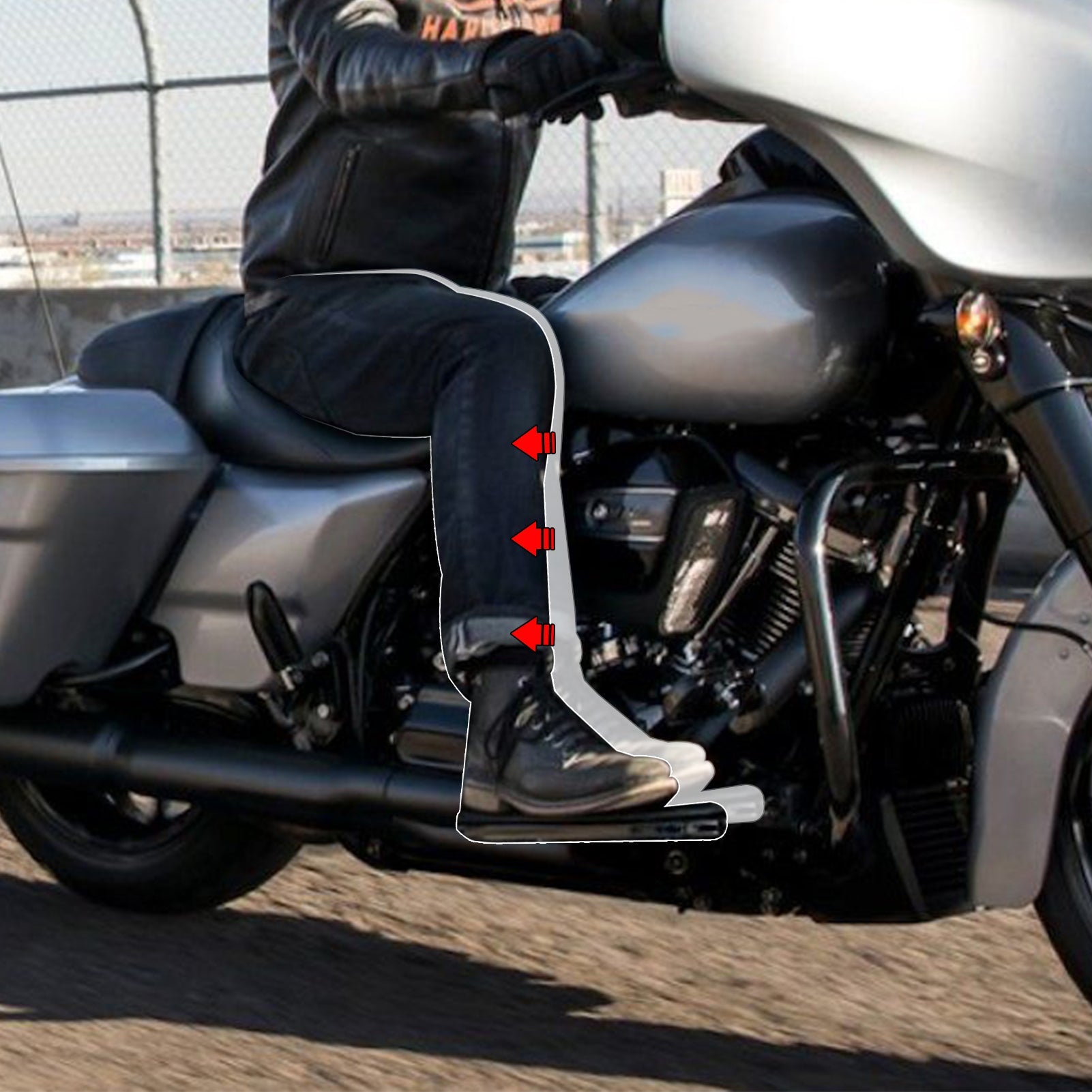 Harley-Davidson Road Glide & Street Glide Trike Floorboard Relocation Brackets Kit (Fits 2017-2025 Models) - Improve Rider Comfort & Foot Positioning for Long Distance Cruising