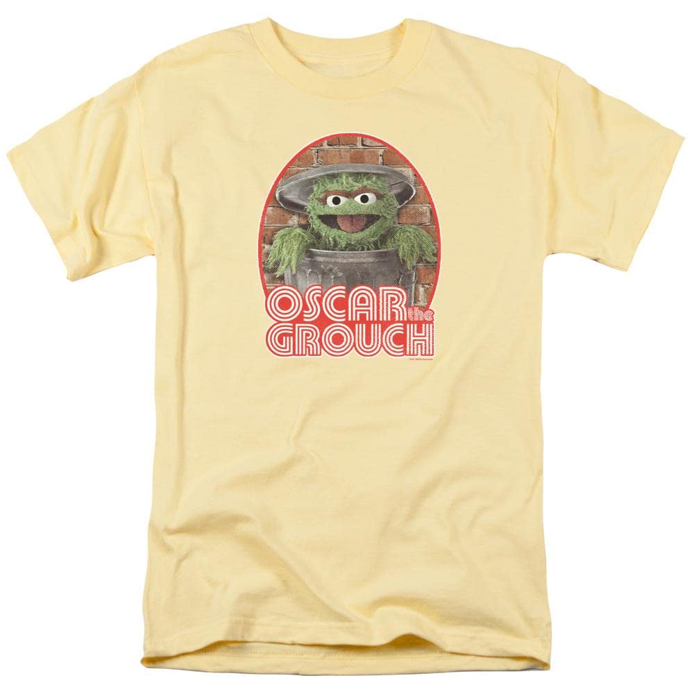 Sesame Street Oscar the Grouch Iron-On Adult Regular Fit T-Shirt - Perfect for Costume Parties, TV Show Fans & Casual Wear