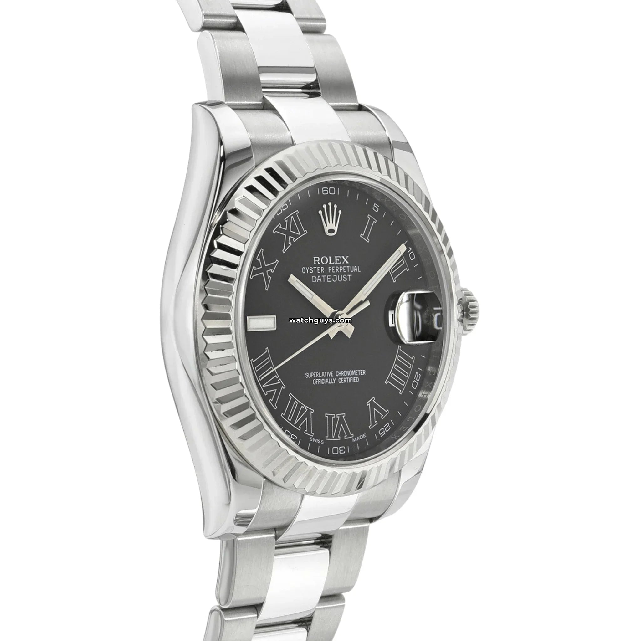 Rolex Datejust 116334 Grey Roman Dial Oyster Bracelet Men's Watch - Luxury Dress Watch for Business & Formal Occasions