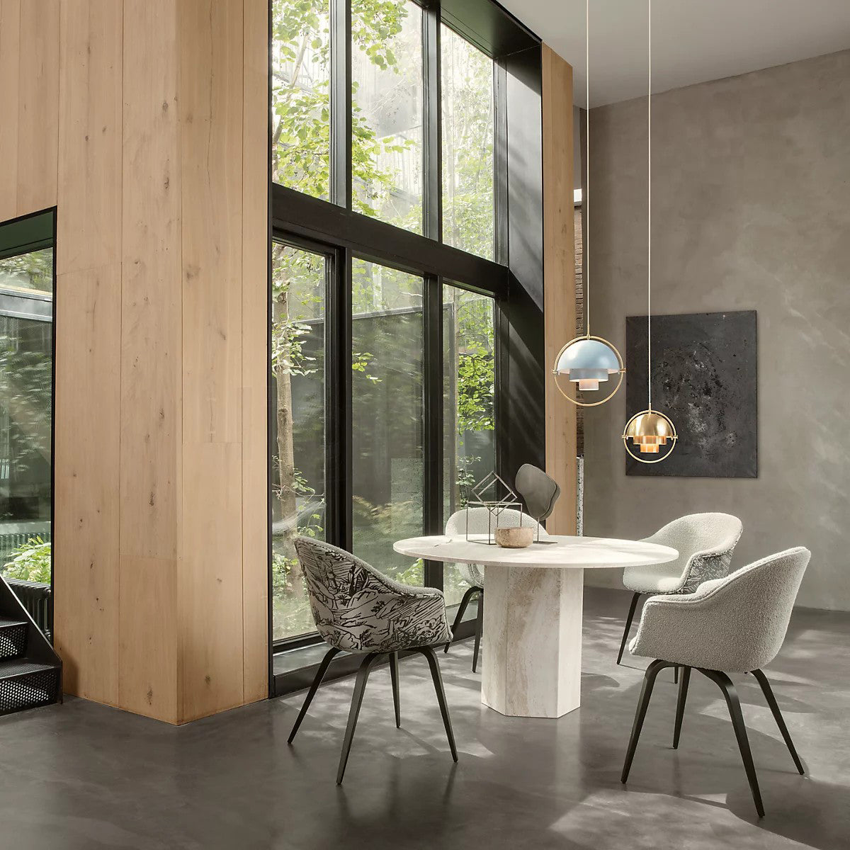 Modern Deformed Ball Pendant Light - Unique Geometric Glass Ceiling Lamp for Living Room, Dining Room, Bedroom & Kitchen Decor